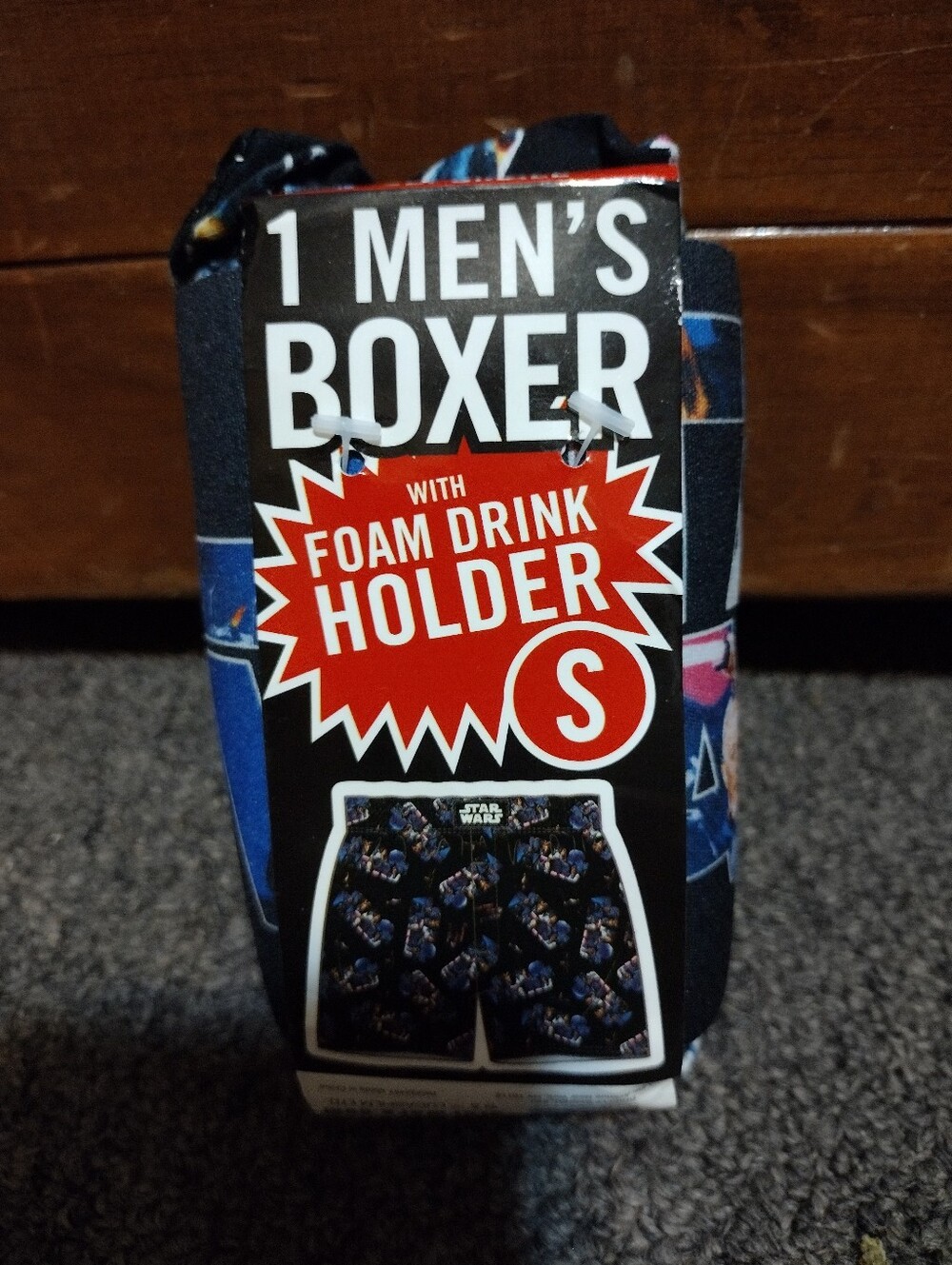 Star Wars Men's Boxer Briefs & Foam Drink Holder Size Small